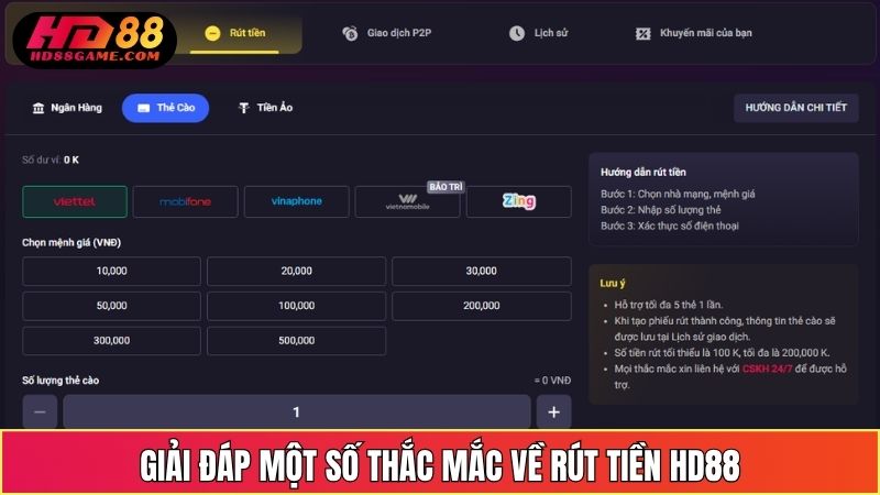 Giải Đáp Một Số Thắc Mắc Về Rút Tiền HD88