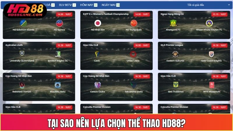 Tại Sao Nên Lựa Chọn Thể Thao HD88?